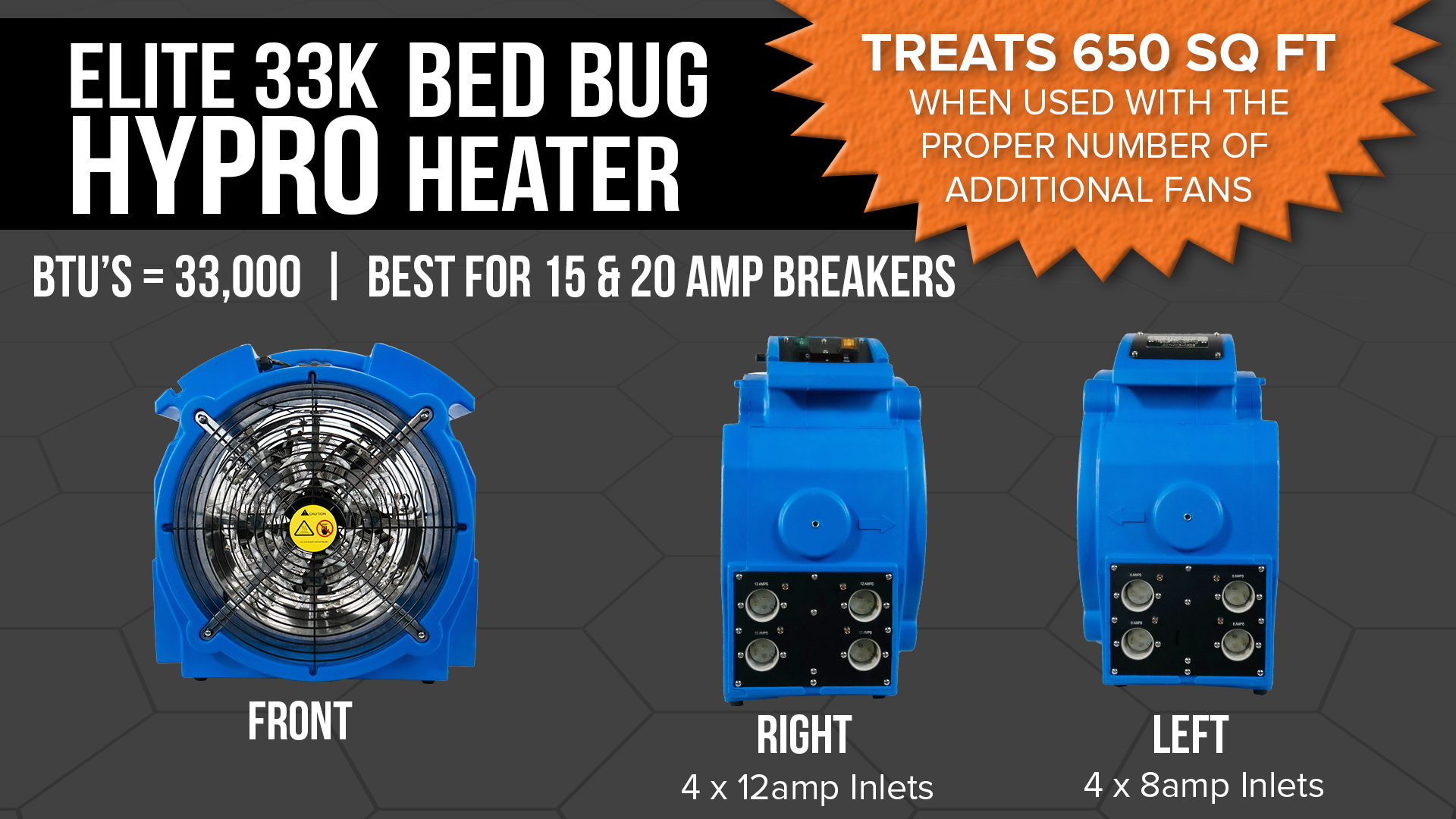 Elite 33K Bed Bug Heater Specs